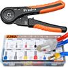 Preciva Pinza Crimpatrice Esagonale a doppio filo,Preciva pinza crimpatrice capicorda 0,08-10mm² Set di pinze a filo con 1250 puntali a doppia e singola estremità per fai da te e uso industriale
