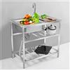 KUKIXO Lavello da Cucina in Acciaio Inossidabile con Rubinetto,Prep & Utility Lavabo Lavamani 1 scomparto, per garage, ristorante, cucina, lavanderia, interni ed esterni ( Color : Single cold , Size : 75*40c