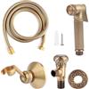 Buachois Bidet Sprayer Portatile con Testina e Supporto, Kit Tubo Flessibile per Igiene Intima, Pulizia Pavimenti e Animali Domestici in Ottone Antico
