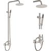 Aolemi Esterna SUS304 Doccia Set Combo In Acciaio Inox 8 Soffione doccia a pioggia Kit Singola Maniglia Ad Alta Pressione Mano Spray Montaggio A Parete 2 Doppia Funzione Spazzola Nichel