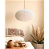 Auradecorly Paralume in lino per lampadario, paralume ovale piatto 50 cm, sostituisce paralume in carta, minimalista, stile bohémien in lino, per camera da letto, soggiorno, corridoio, decorazione lampadario