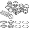 QUARKZMAN 20Set Occhielli per Teloni con Rondelle 20mm Kit Occhiello Strumento Metallici per Tende in Tessuti Cinture in Pelle Borse Fai Da Te, Tono Argento (Perforatrice Non Inclusa)