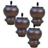Sofa legs 4 Pezzi Piedi per Divano in Legno Massello,M8 Bolt Gambe di Ricambio per Mobili,Sedia,Pouf,Letto,TV,Tabelle,Comò,Poltrona,Tavolino,Armadio Piedini,Colori Multipli e Dimensioni(brown10cm/3.9in)