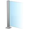 Generic Palo per ringhiera in vetro, 33/37/41 pollici, senza perforazione per ringhiera in vetro in acciaio inox 304 con fessure e base, per balaustre da ponte, balcone,Silver~end post,95cm