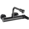 ZPSPZ Rubinetto Cucina da Parete, Miscelatore Cucina Ottone Acqua Fredda e Calda Rubinetto Lavabo Nero Doppia Modalità Miscelatore Lavello Cucina-28 Cm