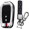 KUNIO Keyless - Custodia per chiave adatta per Toyota Yaris Cross Yaris Hybrid Rav4 Aygo GR Sport 2020 2021 2022 2023, custodia in metallo cover portachiavi 2 tasti A argento