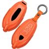 TECART Portachiavi Compatibile con Lamborghini Urus Huracán Revuelto Gallardo Aventador Custodia in Pelle per Chiave Auto 3 Tasti - Arancione