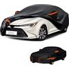 generico Telo copriauto esterni Compatibile con Toyota Corolla IM Hatchback 2016-2018,antivento,antipioggia,antineve,antisole impermeabile,protezione per tutte le stagioni (black orange)