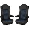 Generisch Set di coprisedili per Mercedes Actros MP4 MP5 (nero con cuciture blu)