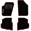 QUEMAR Tappetini Auto per Polo IV 2001-2009, Bordo Rosso, 1 Ricamo | 9N - 9N3 / Kit Tappeti Moquette e Gomma su Misura / Set 2 Anteriori + 2 Posteriori / Ricami e Colori Personalizzati