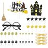 REBECCAGIBSON 38 decorazioni per torte a tema cappelli, decorazioni per torte di compleanno, decorazione per torta mago, nero, oro, per feste di compleanno, eventi a tema, feste di benvenuto