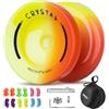 MAGICYOYO Jojo reattivo per bambini, Pro JoJo Finger Spin Tricks Yoyo K2 rosso giallo, Dual Purpose 2 in 1 Yoyo per principianti ed esperti con cuscinetto Yo yo insensibile