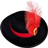 Dubbulon Cappello Da Moschettiere Per Costume | Cappello Per Cosplay Con Fascia E Piuma - Accessorio Leggero e Traspirante per Testa Ideale per Ragazze e Ragazzi