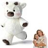 ZUMME Peluche Mucca Che Corre. 45cm Morbido Soffice con Zampe Mobili, Giocattolo Interattivo Antistress, Bambola Cartone Animato, Cuscino Decorazione Casa per Uomini Donne Bambini Ragazzi (Bianco.)