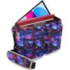 ENHANCE Designer Edition DnD Borsa- Elegante Borsa a Tracolla per Giochi di Ruolo, Adatta per il Manuale del Giocatore, Raccoglitori, dadi e Accessori, con Custodia per Tablet e Tasche (Galassia)