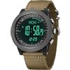 findtime Orologio sportivo da uomo per attività all'aria aperta, contapassi, calorie, altimetro, bussola, termometro, robusto, escursionismo, campeggio, impermeabile fino a 5 atm, orologio militare