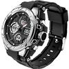 findtime Orologio sportivo digitale militare da uomo, grande display, 5 ATM, impermeabile con sveglia calendario, cronografo