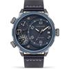 Police Ray PEWJB2195340 - Orologio multifunzione da uomo con quadrante blu e cinturino in pelle blu, cassa in acciaio inox da 51 mm, in confezione regalo, Nero, misura unica, Cinturino