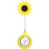 PartyKindom 1pezzi Orologio Da Infermiere Design Girasole Orologio Da Tasca Retrattile Per Studenti Ergonomico Con Fibbia Appendibile E Quadrante Ampio Resistente E Pratico