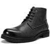Allthemen Uomo Stivali Chelsea Casual Boots Punta Lacci Rotonda Moda Polacchine Anfibi Eleganti Nero 45