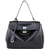NGGU Borsa tote da donna in pelle scamosciata e pelle, borsa a tracolla in morbida pelle per donne, borsa a tracolla per viaggi e lavoro, Chiusura M nera e argento, Medium, Contemporane