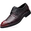 RIXANT Scarpe Oxford da uomo in pelle con stampa coccodrillo, stringate, eleganti, da cerimonia, casual e da lavoro(Brown,44 EU)
