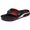Reef Fanning Pregame Infradito da uomo, impermeabili, con apribottiglie, supporto per arco plantare, suola resistente, Nero/rosso, 46 EU