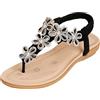 SANMIO Donna Estate Sandali Piatti Strass Bohemia Infradito Elegante Comfort Casual Scarpe Piatte Spiaggia
