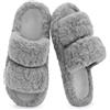 RockDove Pantofole da donna in pelliccia sintetica con punta aperta, in memory foam, accoglienti, per interni ed esterni