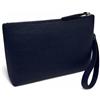 FAST WORLD SHOPPING - Pochette Uomo in Vera Pelle Made in Italy, Borsello Uomo Elegante con Manico da Polso Removibile, Clutch Porta Documenti e Accessori con Chiusura Zip in Metallo (Blu scuro)