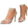 Onsoyours Sandali da Donna con Tacco Alto, Tacco a Spillo, Sandalo Estive Eleganti B Argento 38 EU