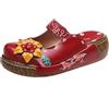 POPOTI Sandali Estive Donna, Sandali Zeppa Ciabatte in Pelle Pantofole Mocassini Pompe Boemia Fiore Eleganti Slip-On Flip Flops Sandali con Tacco Infradito Spiaggia Nuovo Bassi Scarpe (Rosso-1, 38)