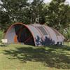 TEKGHUT Tenda a tunnel per 8 persone, 710 x 460 x 245 cm, verde, in taffetà resistente all'acqua e ai raggi UV, con porta elettrica, spazio e finestra di ventilazione, per campeggio