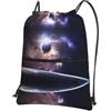 WHJDPP Earth and Moon Prints - Zaino con chiusura a cerniera, leggero, impermeabile, con tasca frontale e organizer interno, ideale per viaggi, yoga ed escursionismo