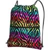 HJFCZH Zainetto con cerniera e coulisse con stampa arcobaleno colorato, borsa da palestra ultra resistente all'acqua per viaggi e sport, copertura leggera e pieghevole