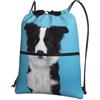 YYHHAOFA Border Collie Prints, zaino con cerniera e coulisse, impermeabile, da viaggio, con tasca frontale e organizer interno