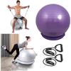Generic Sedia a sfera stabile, palla ergonomica per equilibrio con base antiscivolo e sedile a prova di scoppio, supporto per la forza e la postura per casa, ufficio, yoga, pilates, gravidanza con pompa