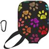 InOmak Doodle Zaw Print Gatto Cane Nero, Custodia Sportiva per Racchetta da Pickleball; Compatibile con Tutte Le Forme e Dimensioni di Racchetta.