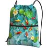 HJFCZH Zaino giapponese con stampa di carpa rossa con coulisse e cerniera, borsa da palestra ultra resistente all'acqua per viaggi e sport, custodia leggera e pieghevole