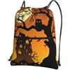 YYHHAOFA Zaino con cerniera e coulisse con stampa con testa di gufo e albero nero, leggero, impermeabile, con tasca frontale, per viaggi, sport e yoga