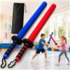 Swords and more Set di 2 racchette in schiuma per bambini (rosso/blu), gioco educativo e spada morbida per la riduzione dell'aggressività, attrezzatura sportiva per le abilità motorie, con custodia, spada in schiuma