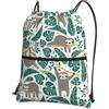 YYHHAOFA Adorabile zaino con stampa bradipo con coulisse e cerniera, leggero e impermeabile, con tasca frontale, per viaggi, sport e yoga