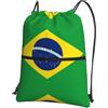 HJFCZH Zaino con stampa bandiera brasiliana con chiusura lampo, ultra resistente, impermeabile, per viaggi e sport, leggero e pieghevole