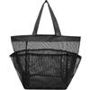 ComfyHarbor Borsa da doccia portatile in rete da appendere, organizer per articoli da toeletta con tessuto ad asciugatura rapida, per palestra, spiaggia, campeggio, dormitorio, colore nero, 17 x 30 cm (blu)