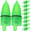 COLLBATH 20 Pezzi Campanello da Pesca Luce LED Verde Segnalatore di Abboccata Luminoso in Plastica per Canna da Pesca in Acqua Dolce e Marina