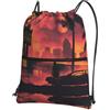 HJFCZH Miami Prints, zaino con cerniera e coulisse, ultra resistente, impermeabile, per viaggi e sport, custodia leggera e pieghevole