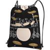YYHHAOFA Jazz Drum Prints, zaino con coulisse e cerniera, leggero, impermeabile, con tasca frontale, per viaggi, sport e yoga