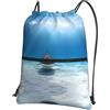 YYHHAOFA Zaino con cerniera e coulisse con stampa di pesce tigre, leggero, impermeabile, con tasca frontale, per viaggi, sport e yoga
