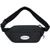 Dolvitrny Marsupio da uomo e da donna, leggero, in nylon, per sport, viaggi, escursionismo, ciclismo, shopping, nero, blu, grigio (nero)
