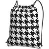 YYHHAOFA Zaino con cerniera e coulisse con stampa pied de poule, leggero, impermeabile, con tasca frontale, per viaggi, sport e yoga